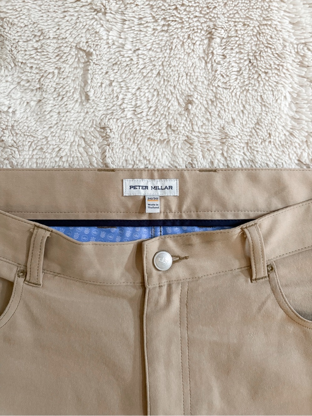 Peter Millar Tan Performance 5 Pocket Pants Men’s 36x30 Stretch Golf Casual - Picture 2 of 4